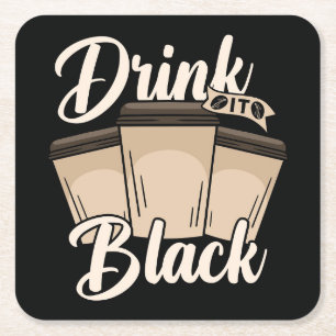 Very Cool and Cute Coffee or Java Square Paper Coaster