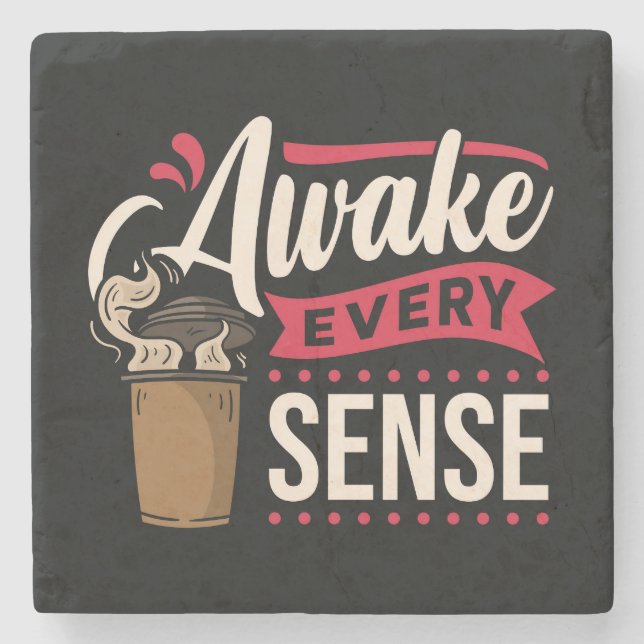Very Cool and Cute Coffee or Java Stone Coaster (Front)