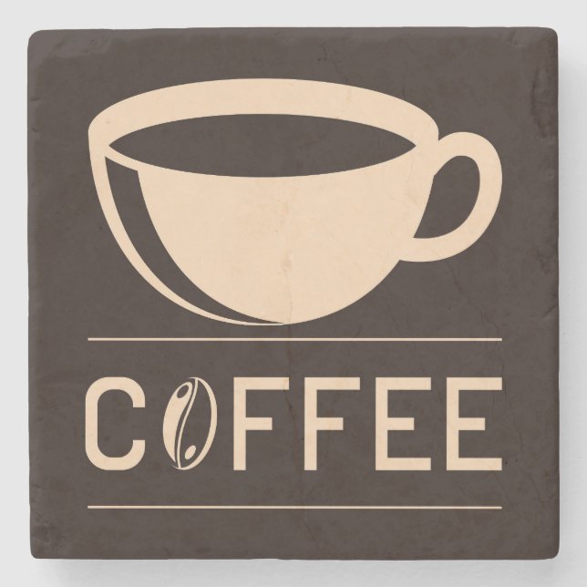 Very Cool and Cute Coffee or Java Stone Coaster (Front)