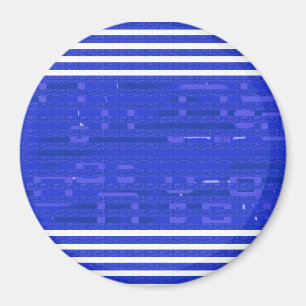 Very Cool Circuit Blue Geometric Stripes Magnet