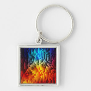 Very Cool Colorful Abstract Shapes Key Chain