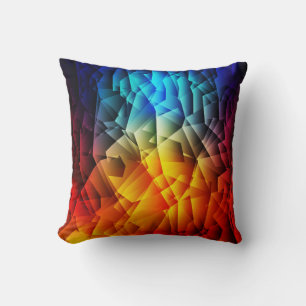 Very Cool Colorful Abstract Shapes Throw Pillow