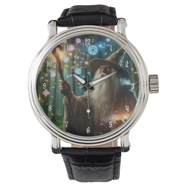 Very Cool & Colourful Wizard Casting a Spell Watch (Front)