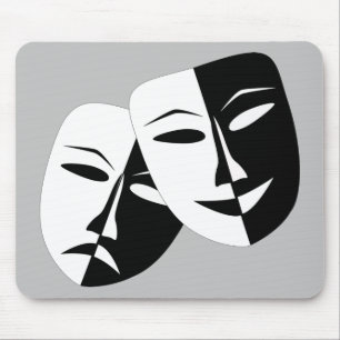 Very Cool Comedy and Tragedy Theatre Masks Mouse Mat