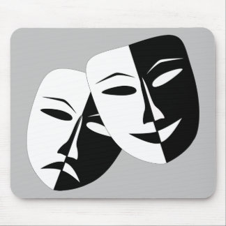 Very Cool Comedy and Tragedy Theatre Masks Mouse Mat