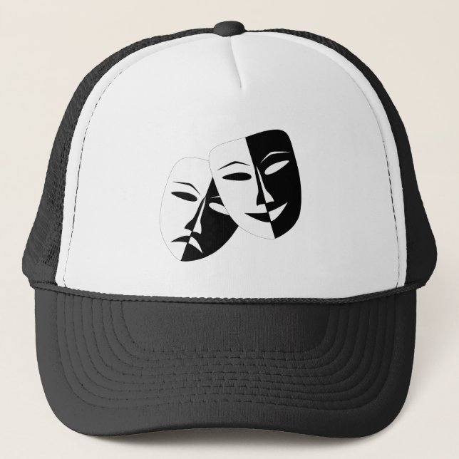Very Cool Comedy and Tragedy Theatre Masks Trucker Hat (Front)