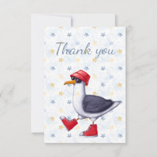 Very Cool Cute Seagull Vacation TravelThank You Th Thank You Card