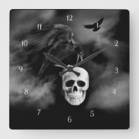 Very Cool Gothic Style Raven and Skull Samhain