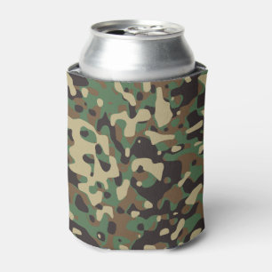 Very Cool Hunter Style Woodland Camo Pattern Can Cooler