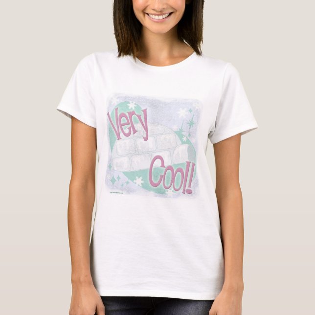 Very Cool Igloo Frozen Cartoon Snowy Design T-Shirt (Front)