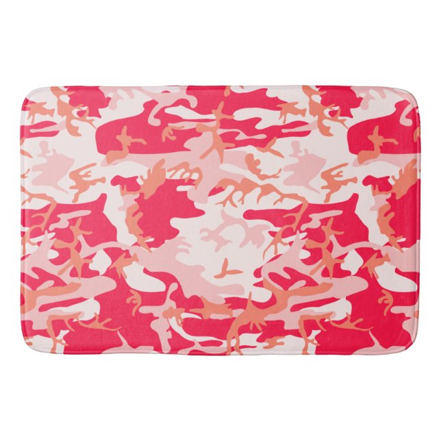 Very Cool Military Style Pink Camo Pattern Bath Mat (Front)