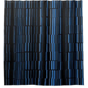 Very Cool Modern Blue Striped Shower Curtain