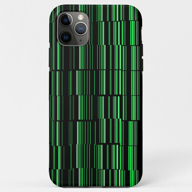 Very Cool Modern Green Striped Case-Mate iPhone Case (Back)