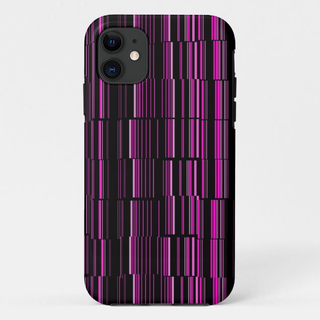 Very Cool Modern Magenta Striped Case-Mate iPhone Case (Back)