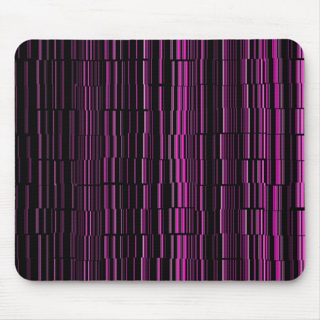 Very Cool Modern Magenta Striped Mouse Mat (Front)