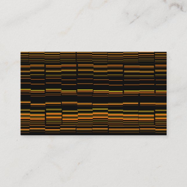 Very Cool Modern Orange Striped Business Card (Front)