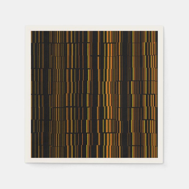 Very Cool Modern Orange Striped Napkin (Front)