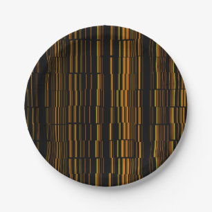 Very Cool Modern Orange Striped Paper Plate