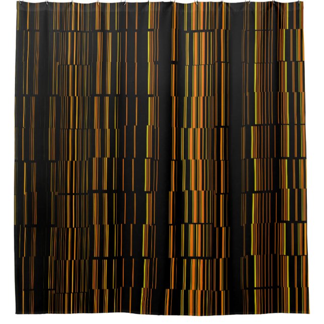Very Cool Modern Orange Striped Shower Curtain (Front)