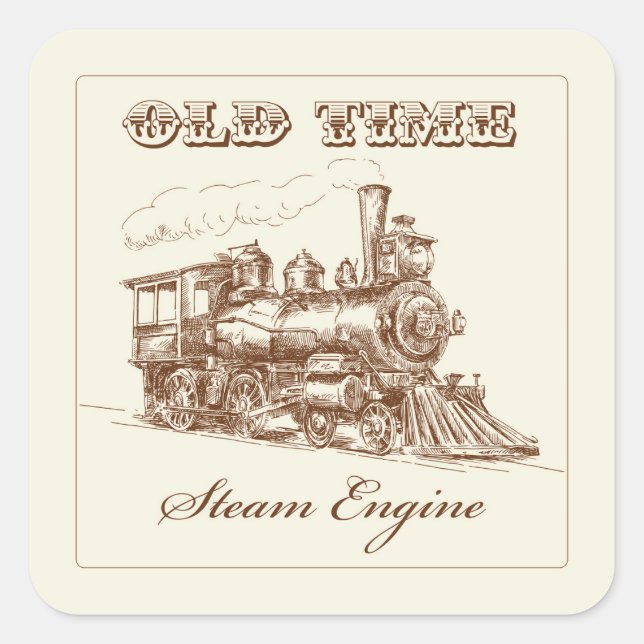 Very Cool Old Time Steam Engine Train Sticker Set (Front)
