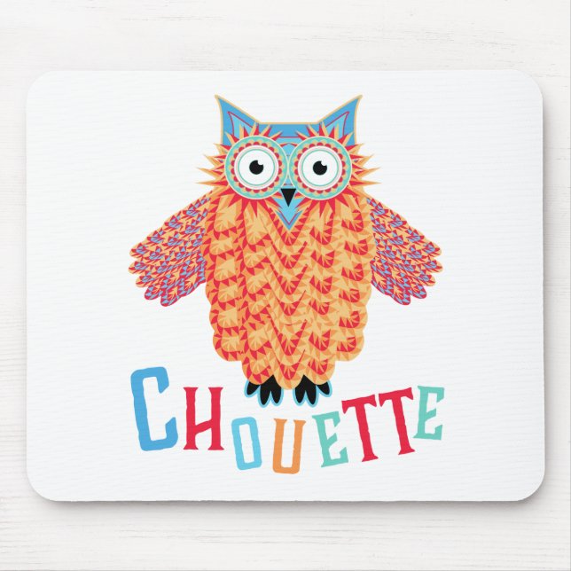 Very Cool Owl French Pun Mouse Mat (Front)
