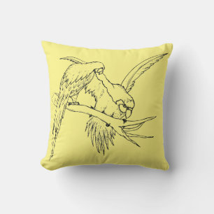 Very Cool Parrots Throw Pillow