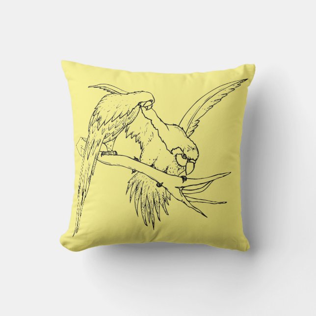 Very Cool Parrots Throw Pillow (Front)
