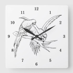 Very Cool Parrots Wall Clock