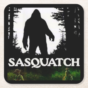 Very Cool Sasquatch Square Paper Coaster