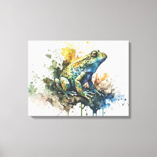 Very Cool Semi-Abstract Frog Painting Canvas Print