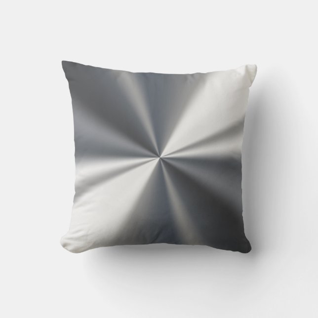 Very Cool Silver Coloured Perspective Throw Pillow (Front)