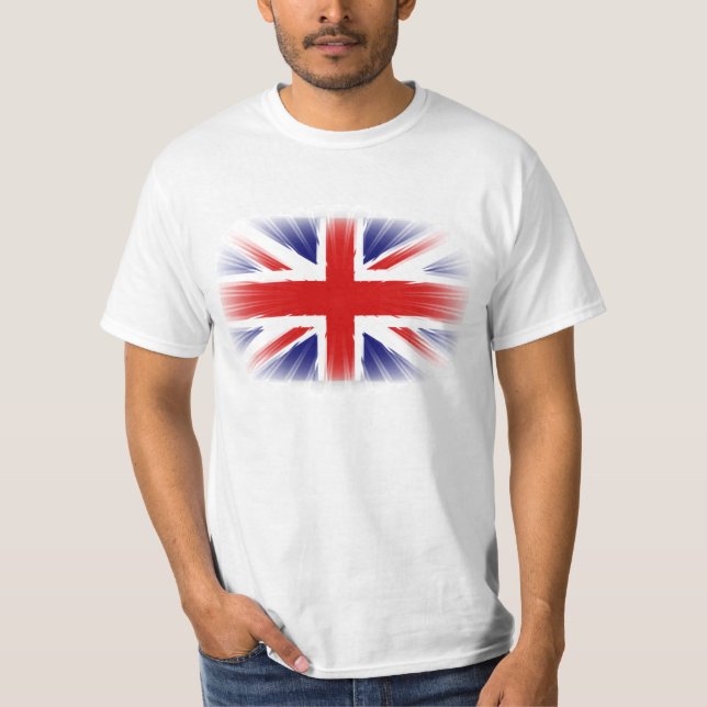 Very Cool Sunburst Effect U.K flag T-Shirt (Front)