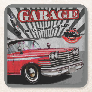 Very Cool Vintage Auto Repair Coaster Set