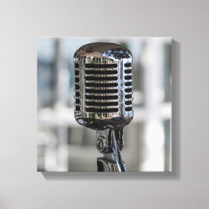 Very Cool Vintage Retro Style Microphone Canvas Print