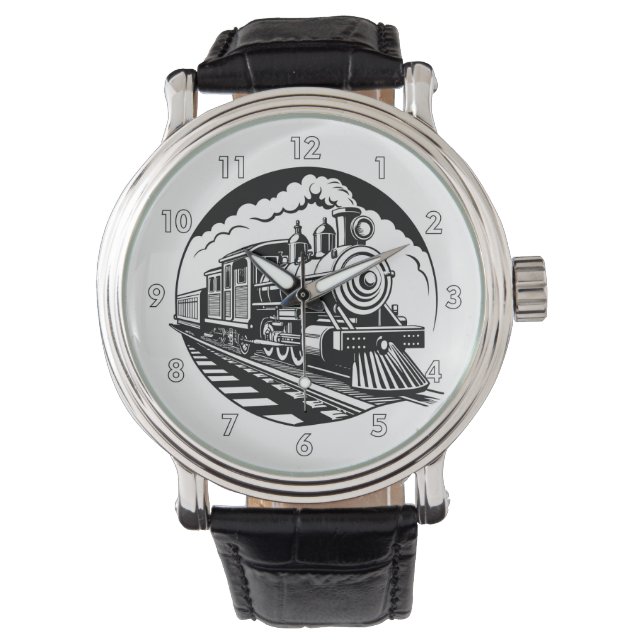 Very Cool Vintage Steam Engine Train Locomotive Watch (Front)