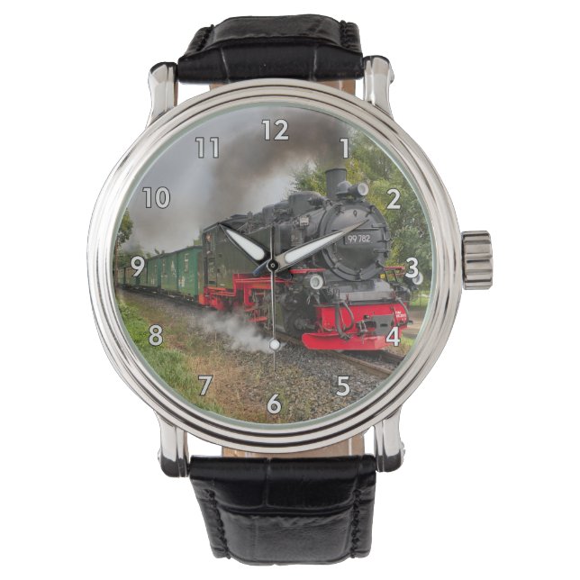 Very Cool Vintage Steam Engine Train Locomotive Watch (Front)