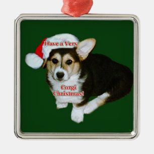 Very Corgi Christmas- Gimli Pup Premium Square Orn Metal Tree Decoration