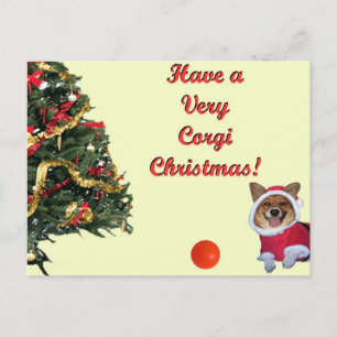 Very Corgi Christmas-Mercy Yellow Postcard