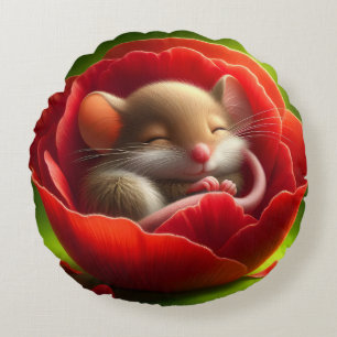 Very Cute Baby Mouse Round Cushion