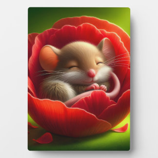 Very Cute Baby Mouse Sleeping Plaque