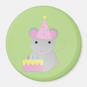 Very Cute Birthday Party Mouse Magnet