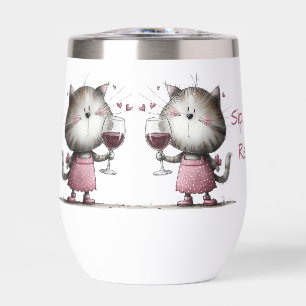 Very Cute Cat Funny Wine Tumbler