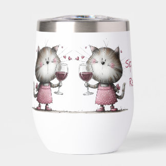 Very Cute Cat Funny Wine Tumbler