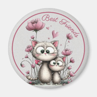 Very Cute Cats Best Friends Magnet