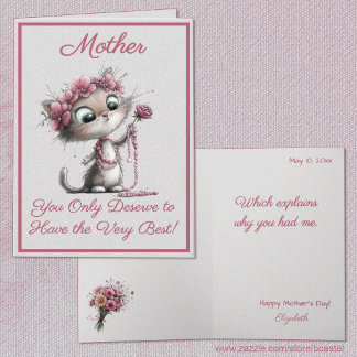 Very Cute Cats Best Mother's Day Greeting Card