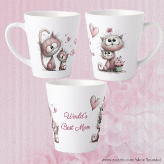 Very Cute Cats Illustrations Latte Mug