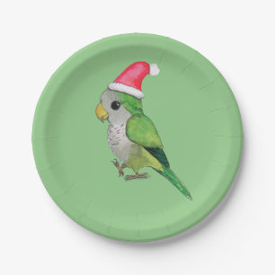 Very cute Christmas parrot Paper Plate