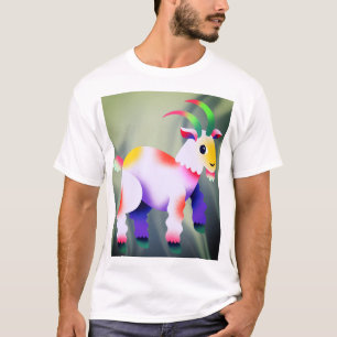 Very cute colourful goat t-shirt design