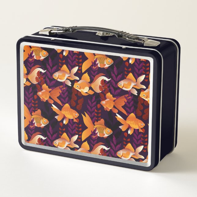Very Cute Goldfish Metal Lunch Box (Back)