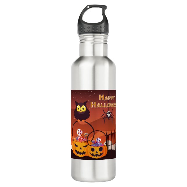 Very Cute Happy Halloween Design 710 Ml Water Bottle (Front)